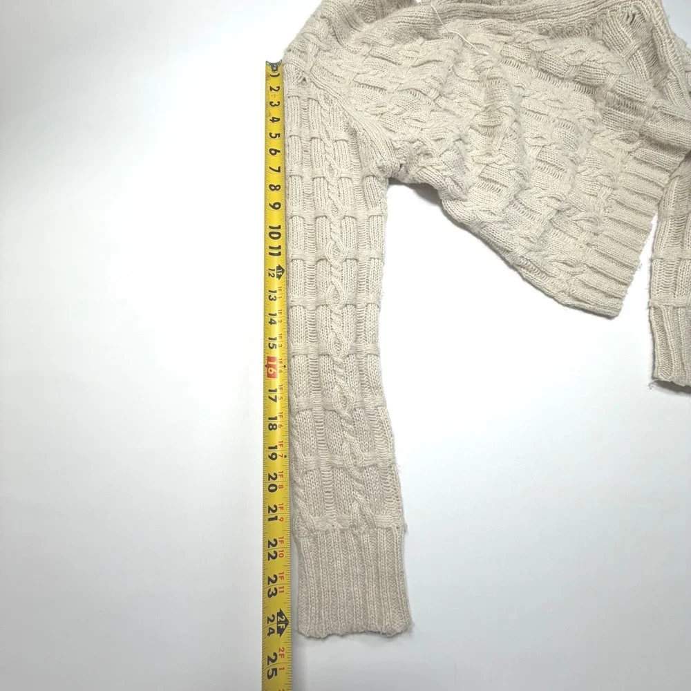 EDIT Jason Wu Cable‎ Knit Wrap Sweater Cropped Neutral Cozy Size M